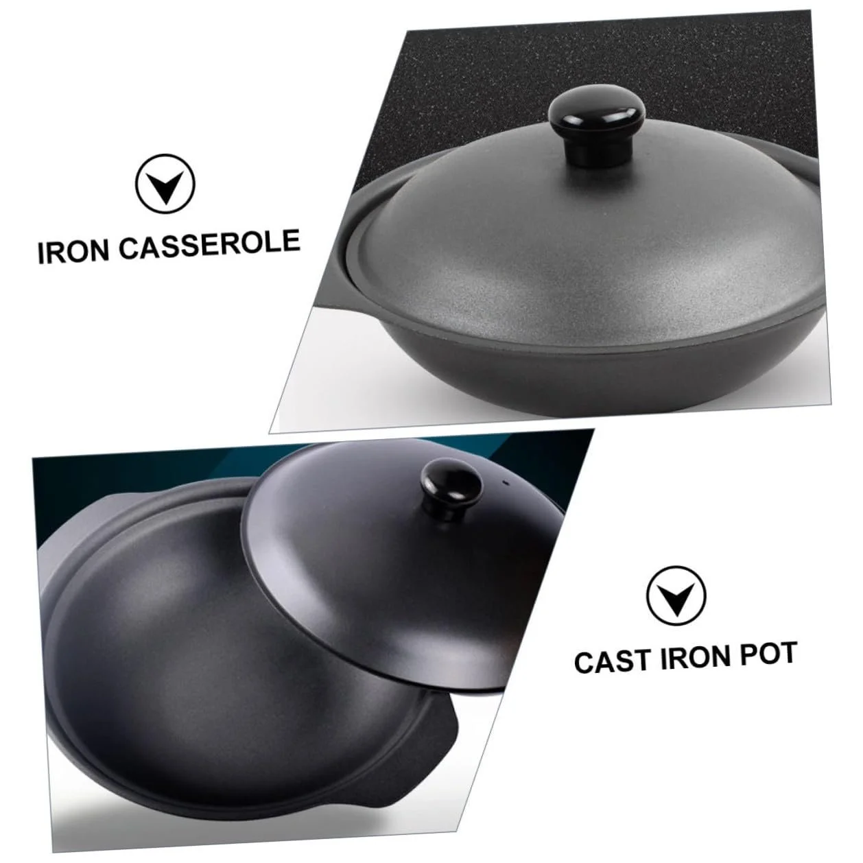 Кастрюля Gatuida чугунная с крышкой термостойкая, фото №2