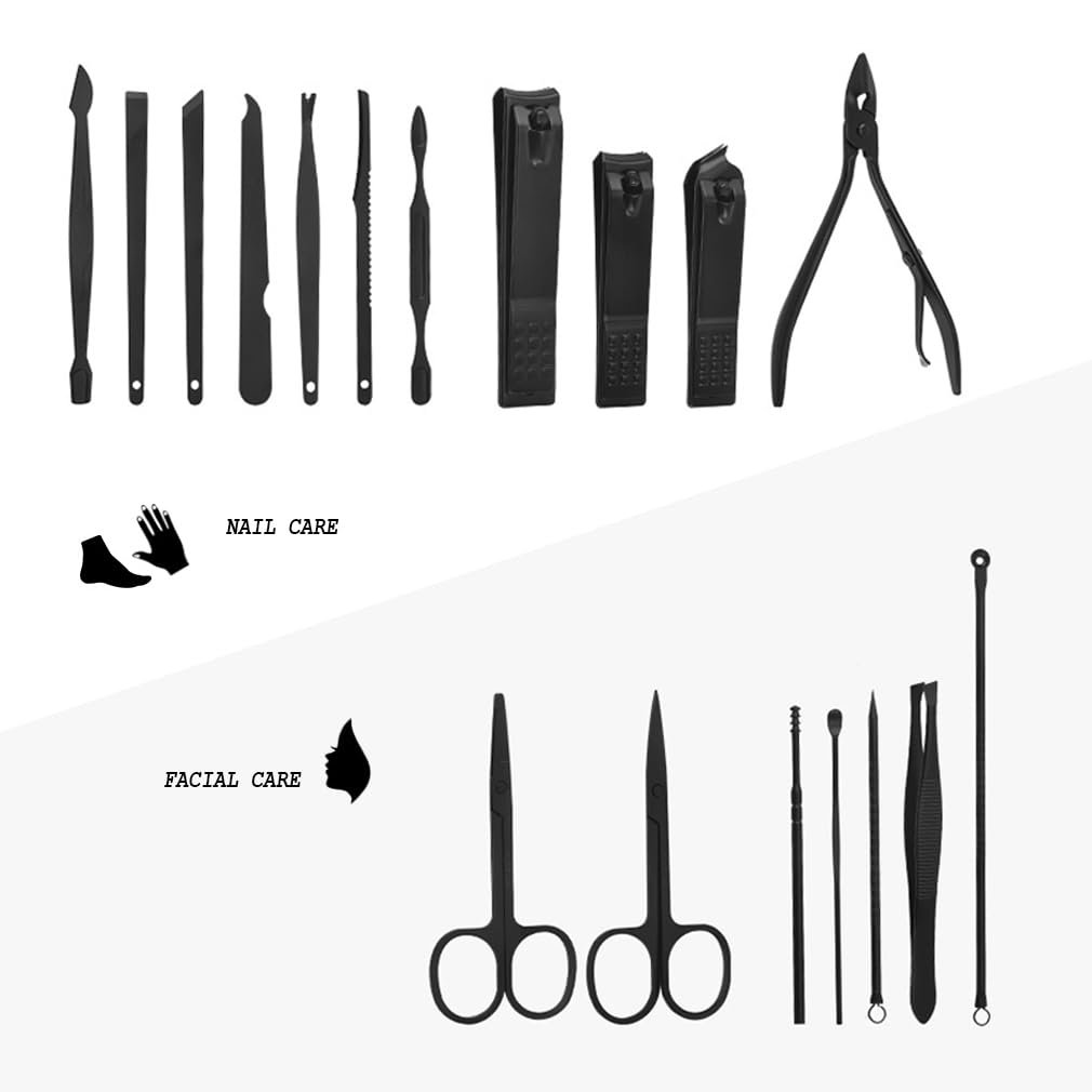 Набір для манікюру 18 предметів, чорно-червоний, фото №7 Набір для манікюру 18 предметів, чорно-червоний, фото №7