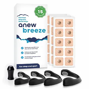 Смужки для носа Anew Breeze магнітні проти хропіння 2 шт Чорний Один розмір - Фото 1