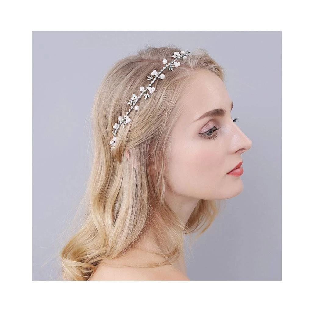 Обруч для волосся IYOU Весільний з кришталевими перлинами, фото №4