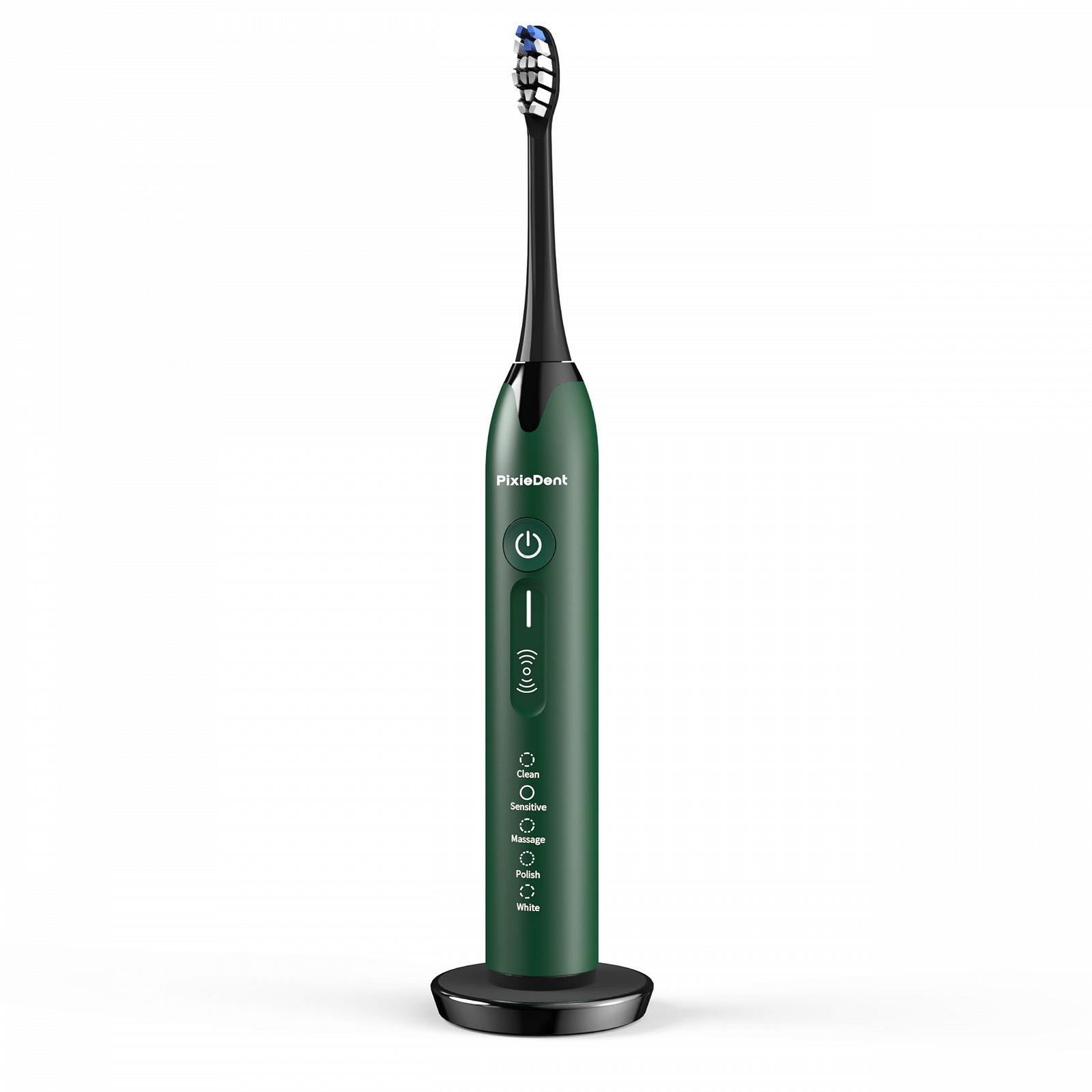 Електрична звукова зубна щітка PixieDent Onyx White 5 режимів 4 рівні потужності 96000 рухів дорожній чохол, фото №8