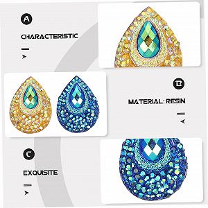 Стразы Каплевидной Формы Плоская Задняя Часть 100 штук Желтый и Синий synthetic.ua - Фото 1