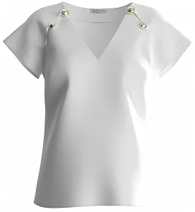 Купить Женский белый топ GUESS New Mattea / Белый / Размер S - Фото 1 Женский белый топ GUESS New Mattea / Белый / Размер S - Фото 1