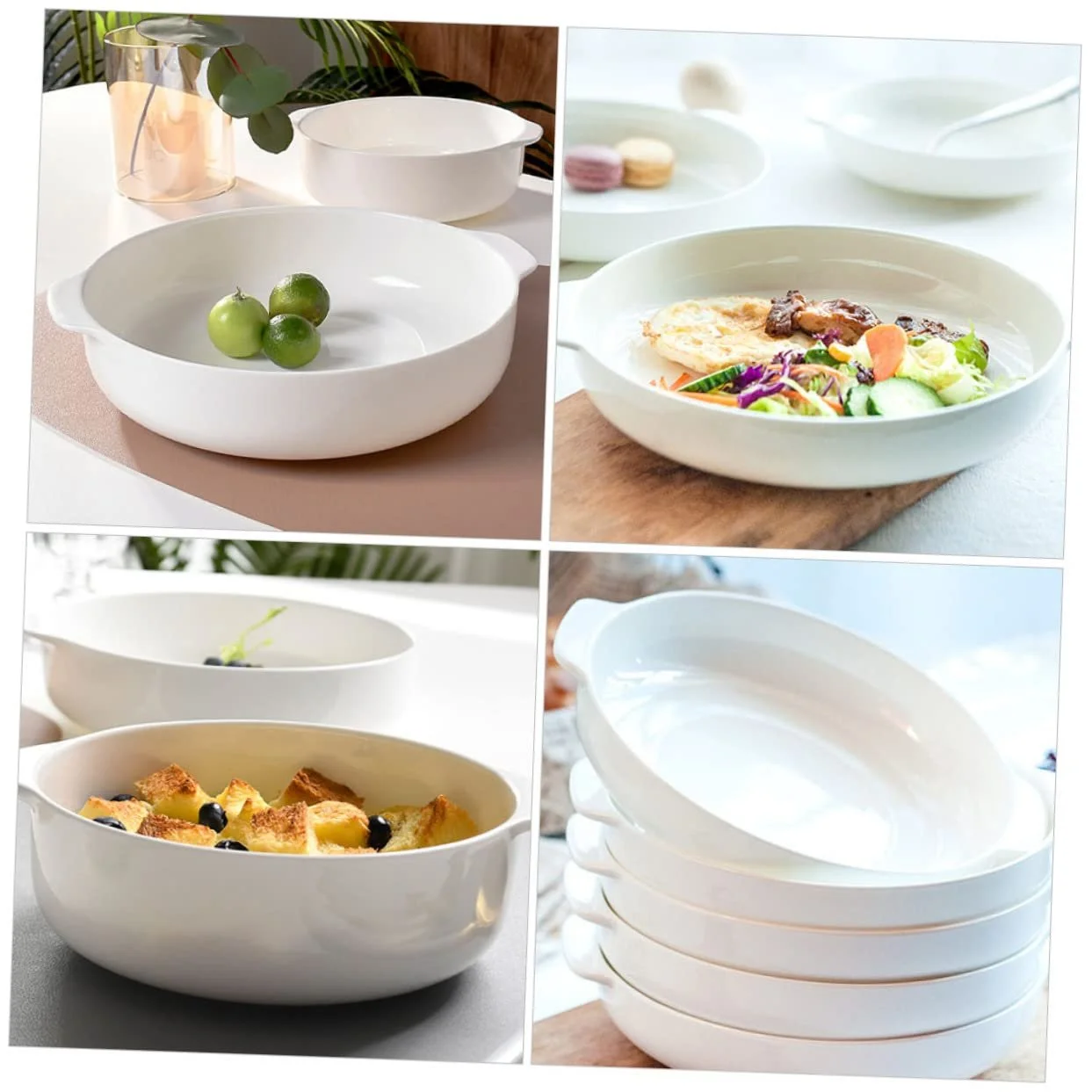 Форма для запікання SOLUSTRE керамічна кругла з двома ручками Біла, фото №3