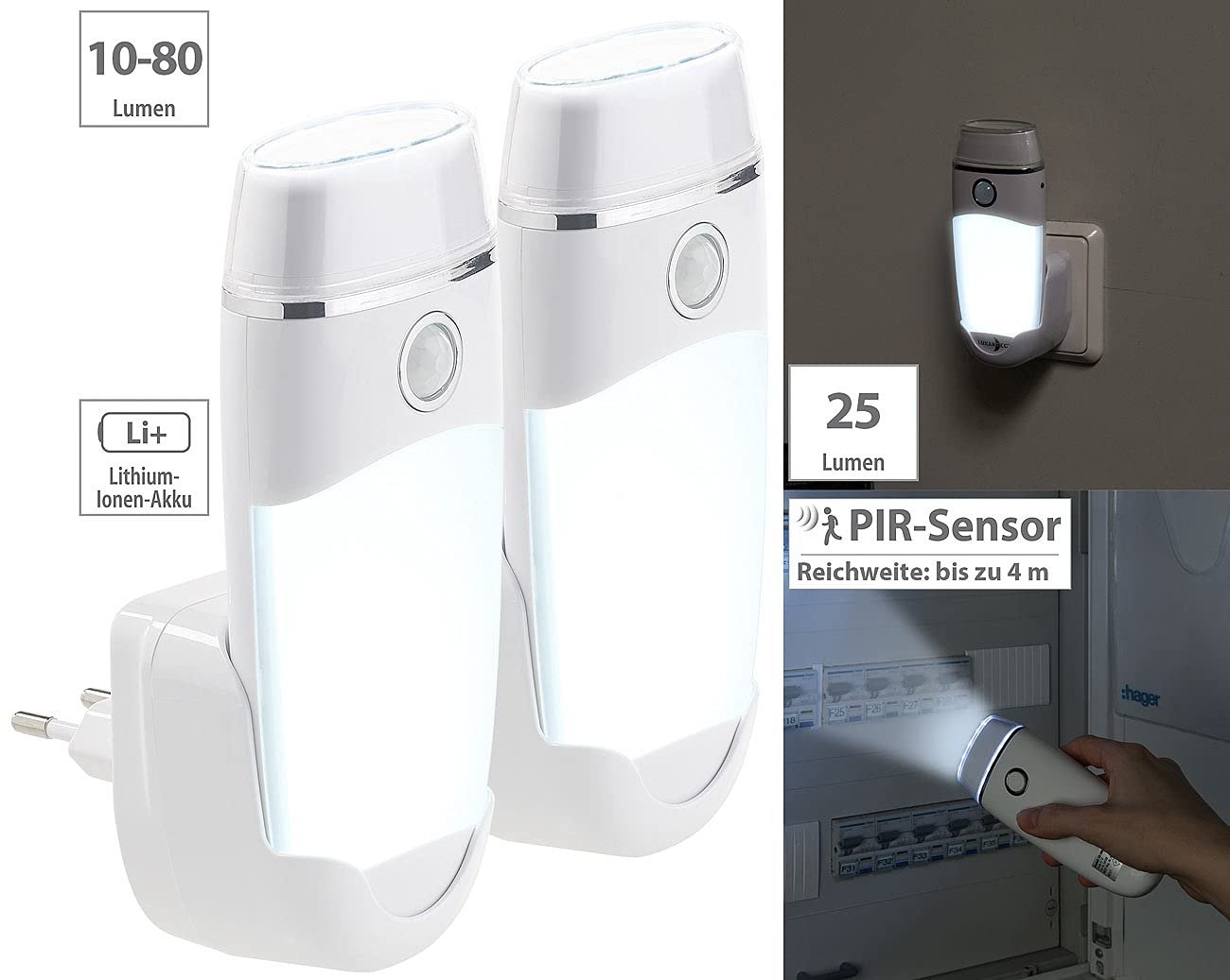 Лампа в розетку Lunartec 4-in-1 2 шт., фото №3
