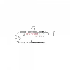 Трос стояночного тормоза METZGER 17.1071 для TOYOTA задний правый - Фото 1