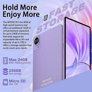 Планшeт 11" Skyegg K15 8+16/256Gb 8 ядер Android 14 8000 mAh Фіолетовий synthetic.ua - Фото 1