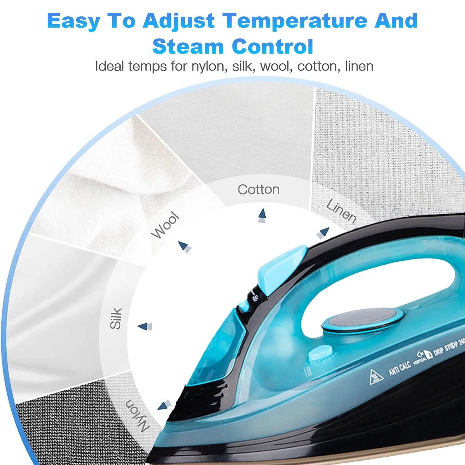 Праска бездротова парова 2400 W з керамічним покриттям та самоочищенням, фото №6