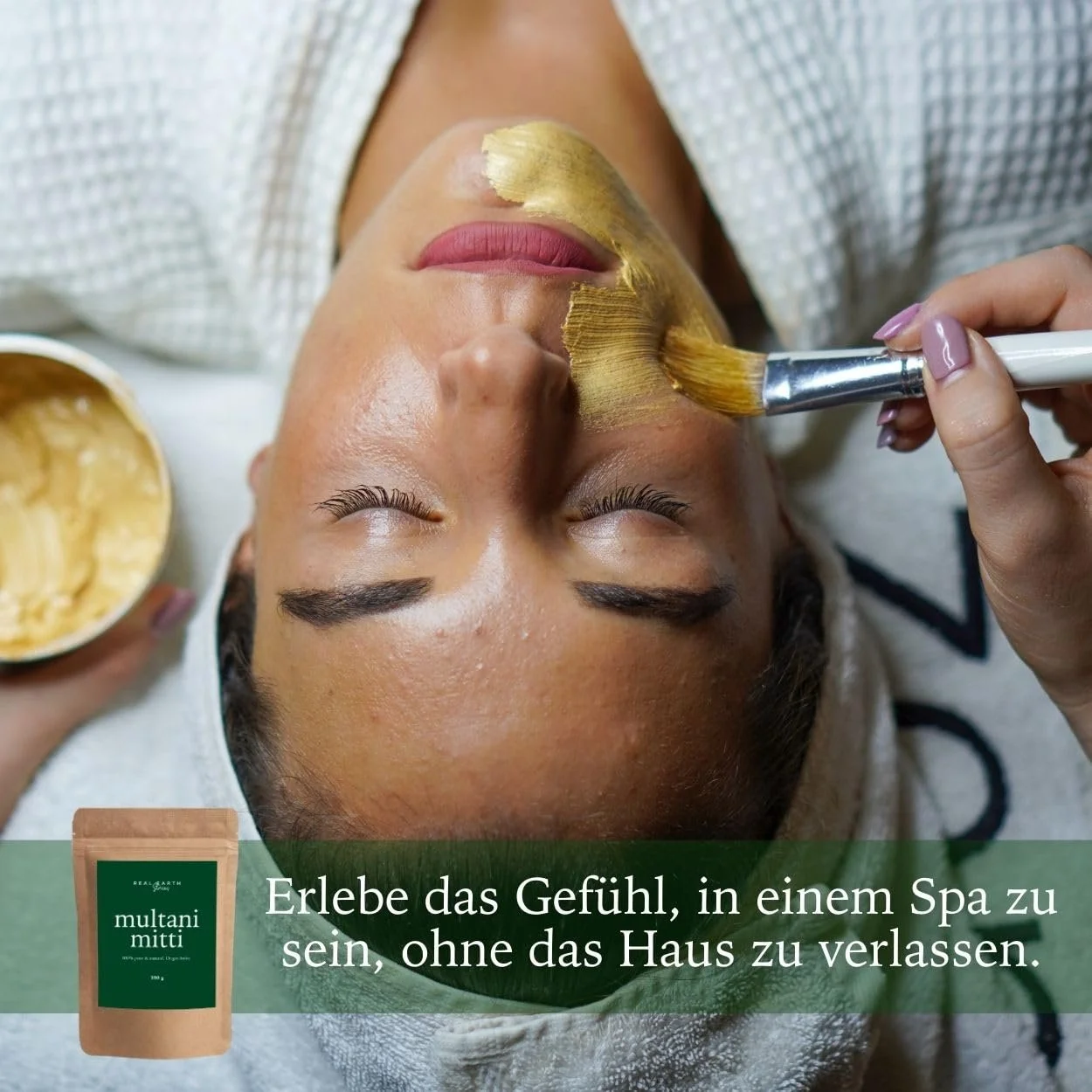 Маска для обличчя та волосся Real Earth Stories Multani Mitti, 250 г, фото №8