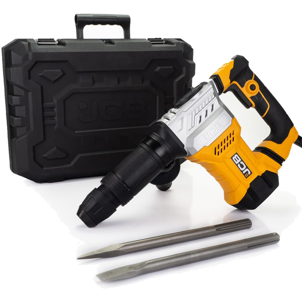 Отбойный молоток JCB DH1300 1300 Вт SDS-max 18 Дж пневматический снижение вибрации дополнительная ручка компактный в кейсе, фото №1