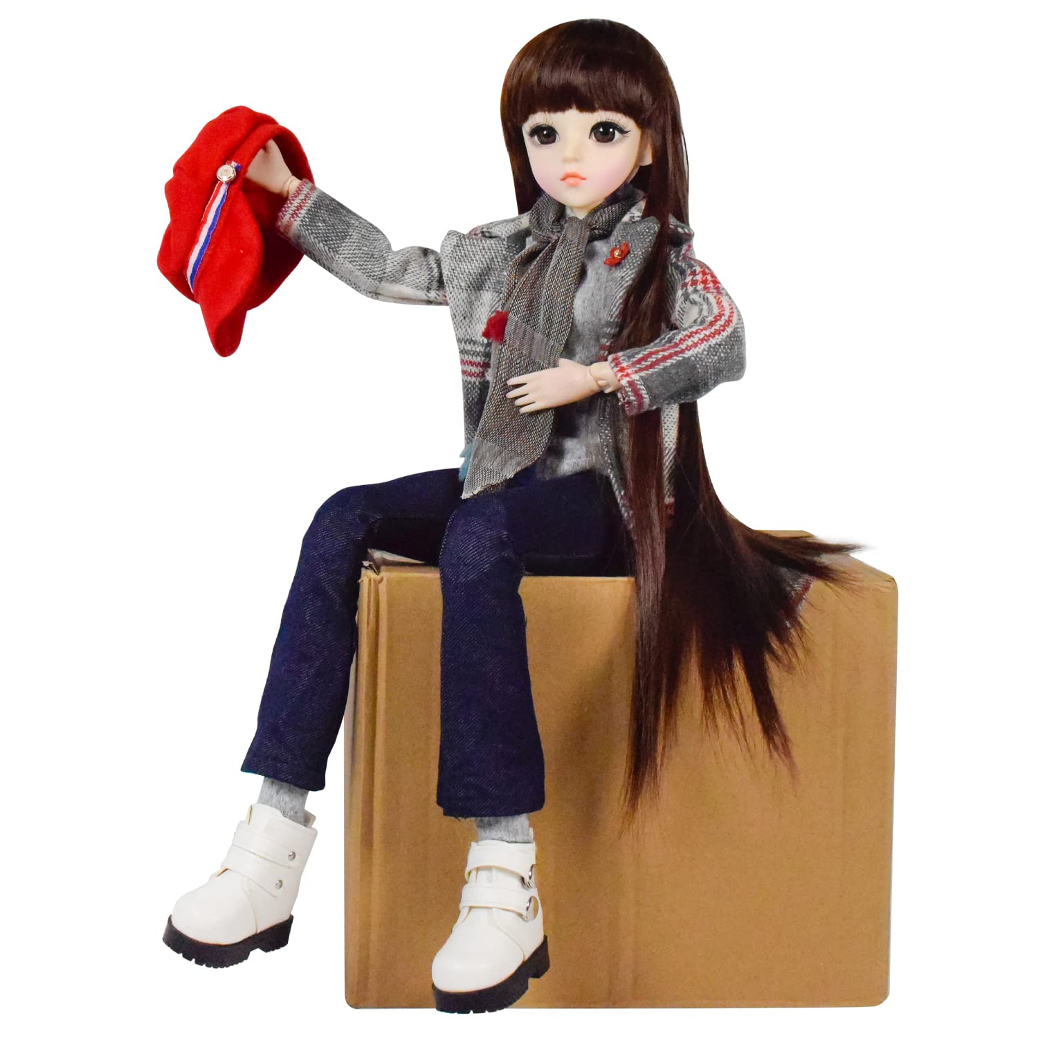 Кукла EVA BJD 1/3 Ball Mechanical Jointed Doll с Полным Набором Одежда Обувь Волосы Носки Брюки Аксессуары Высота 24 Дюйма (Phyllis), фото №2
