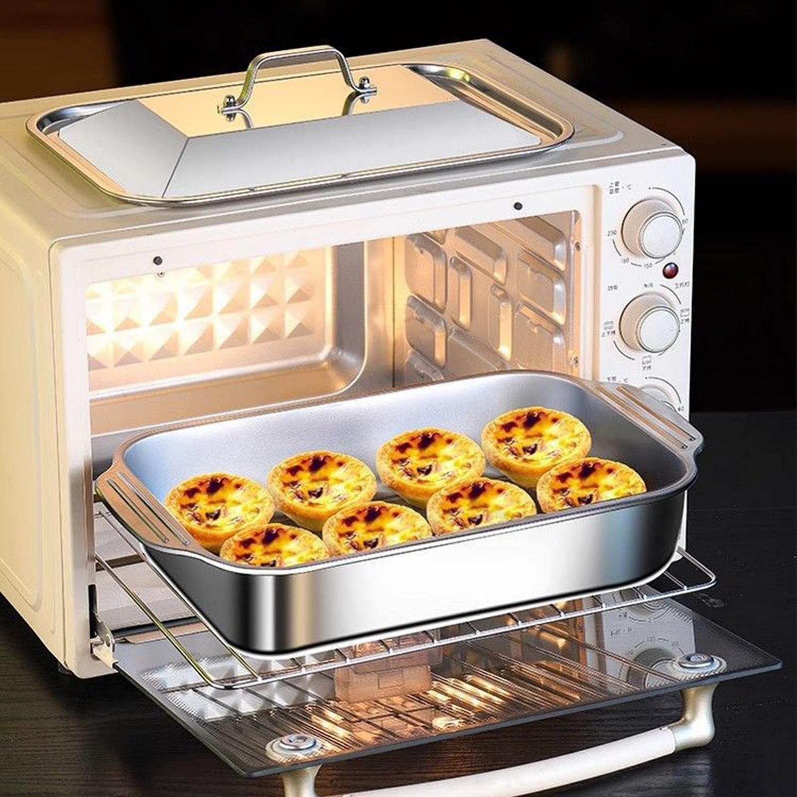 Форма для запекания прямоугольная из нержавеющей стали с крышкой и ручкой, фото №3 Форма для запекания прямоугольная из нержавеющей стали с крышкой и ручкой, фото №3