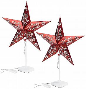 Декоративная настольная лампа Lunartec Star Форма звезды Набор из 2 шт. Красный - Фото 1