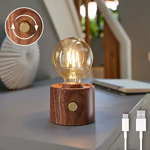 Настільна лампа Northpoint Edison LED USB-C Горіх synthetic.ua - Фото 1