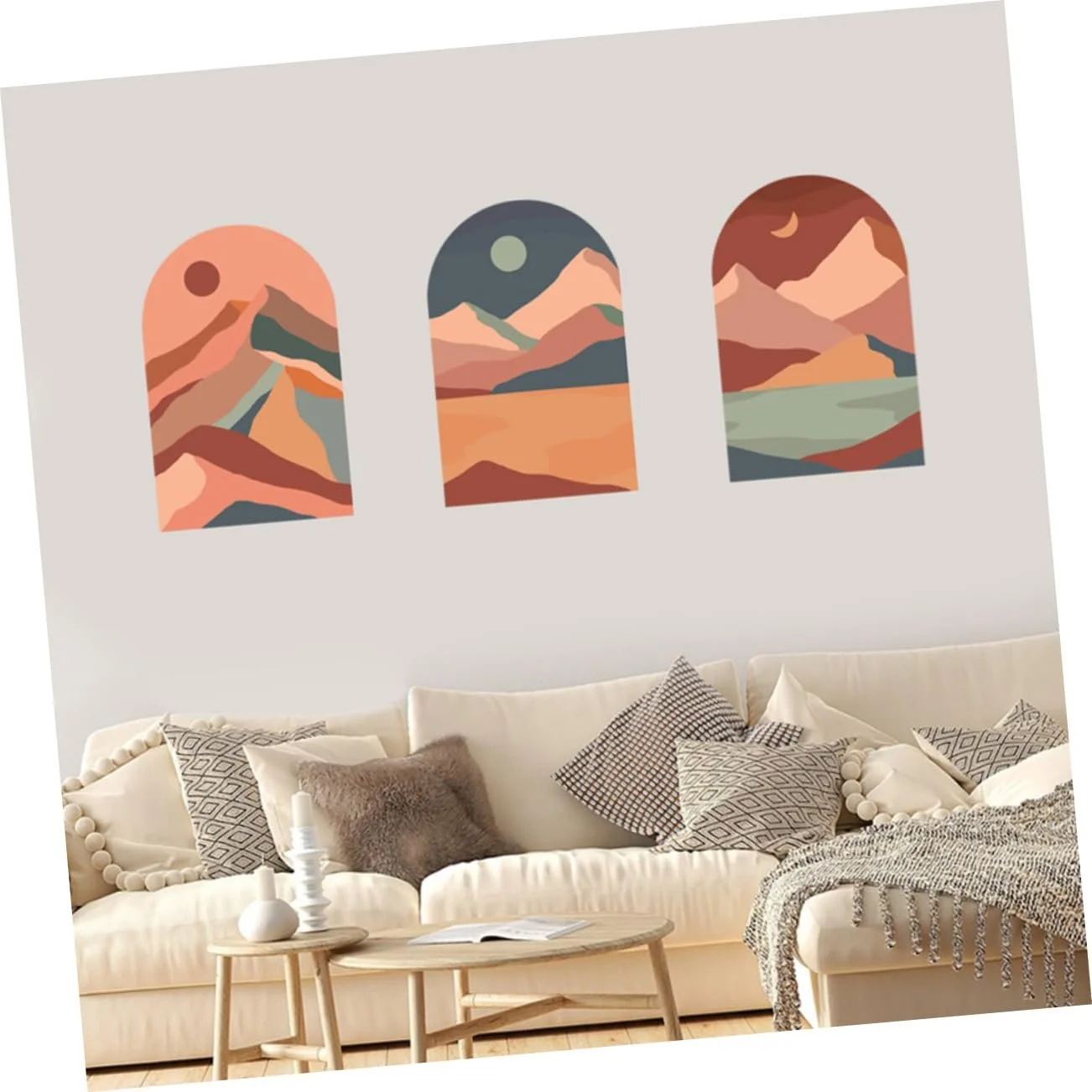 Наклейка на стіну VILLCASE Sun and Moon Bohemian Style Самоклеюча, фото №7