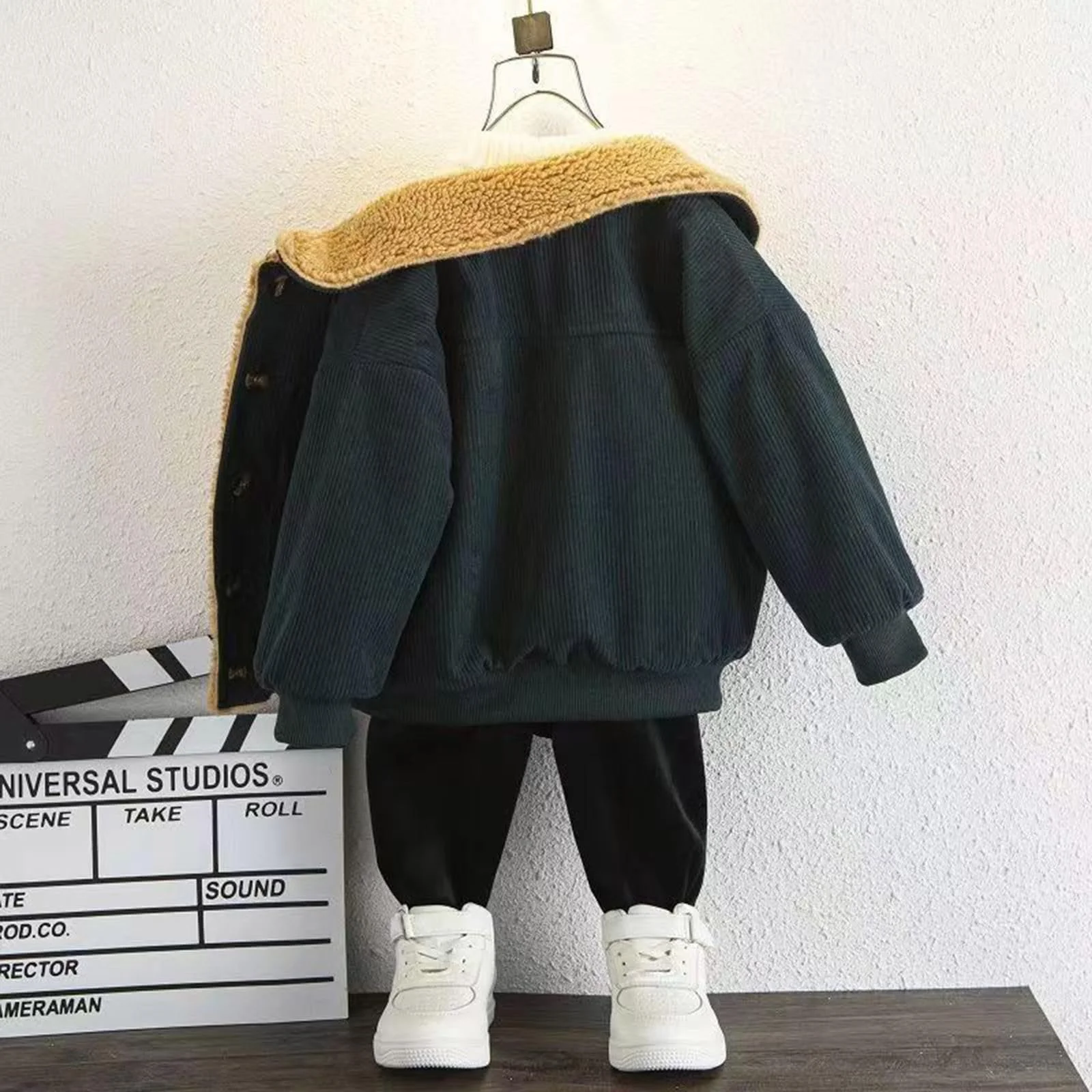 Флисовая куртка для малышей Generisch, теплая кордовая плюшевая куртка-мишка со стоячим воротником, легкая флисовая куртка с надписью на молнии, осенняя зимняя флисовая куртка, толстая детская куртка, фото №8