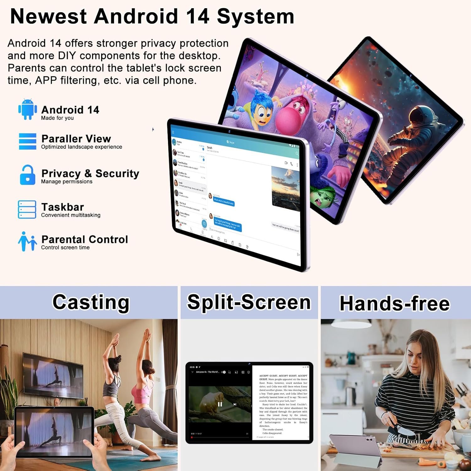 Планшет 10.1" JUEDUR R700 6+14/128Gb 8 ядер Android 14 6000 mAh Фіолетовий, фото №4