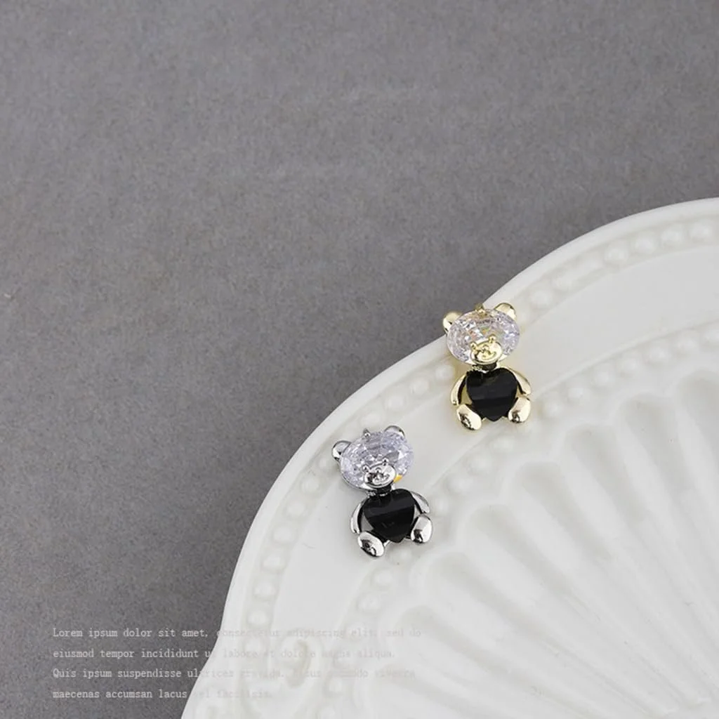 Прикраси для нігтів 3D Ведмідь Стрази Кристал, фото №3