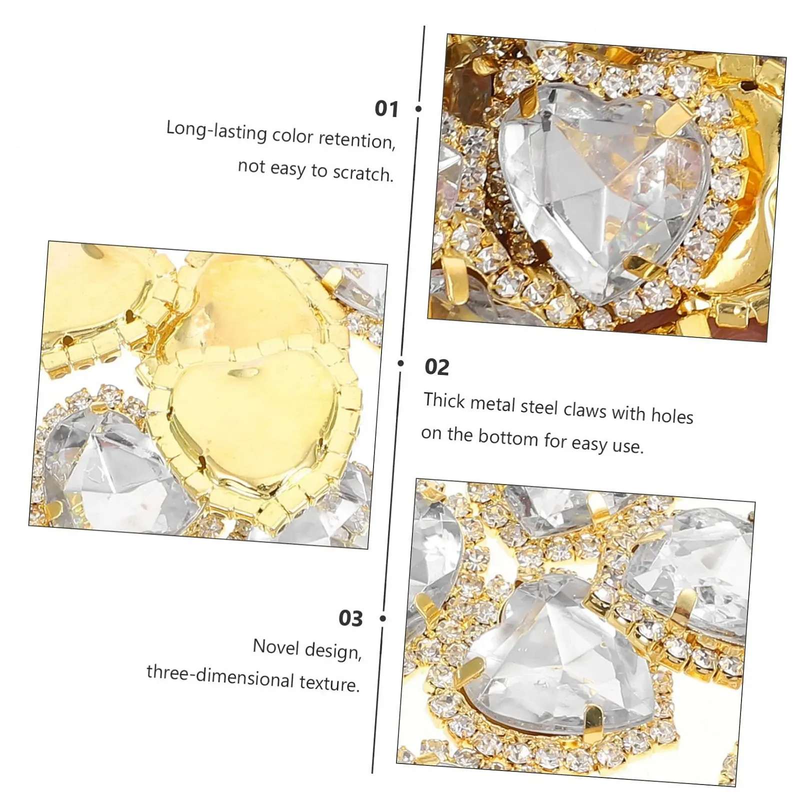 Пришивные кристаллы Lurrose Сердце, 20 шт, фото №6