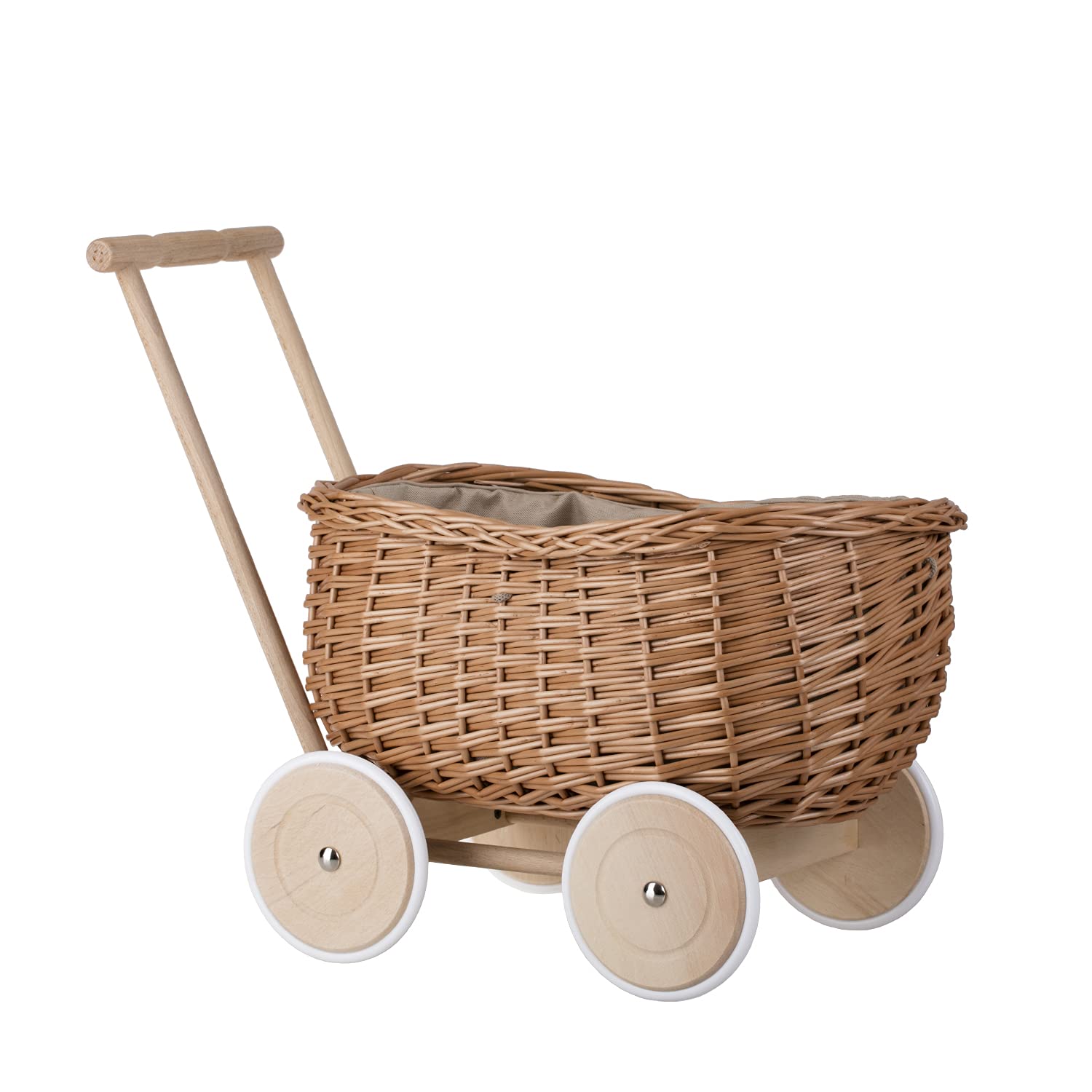 Візок e-wicker24 Wicker Trolley Pendant Basket Doll's Pram Walker Натуральний, фото №1