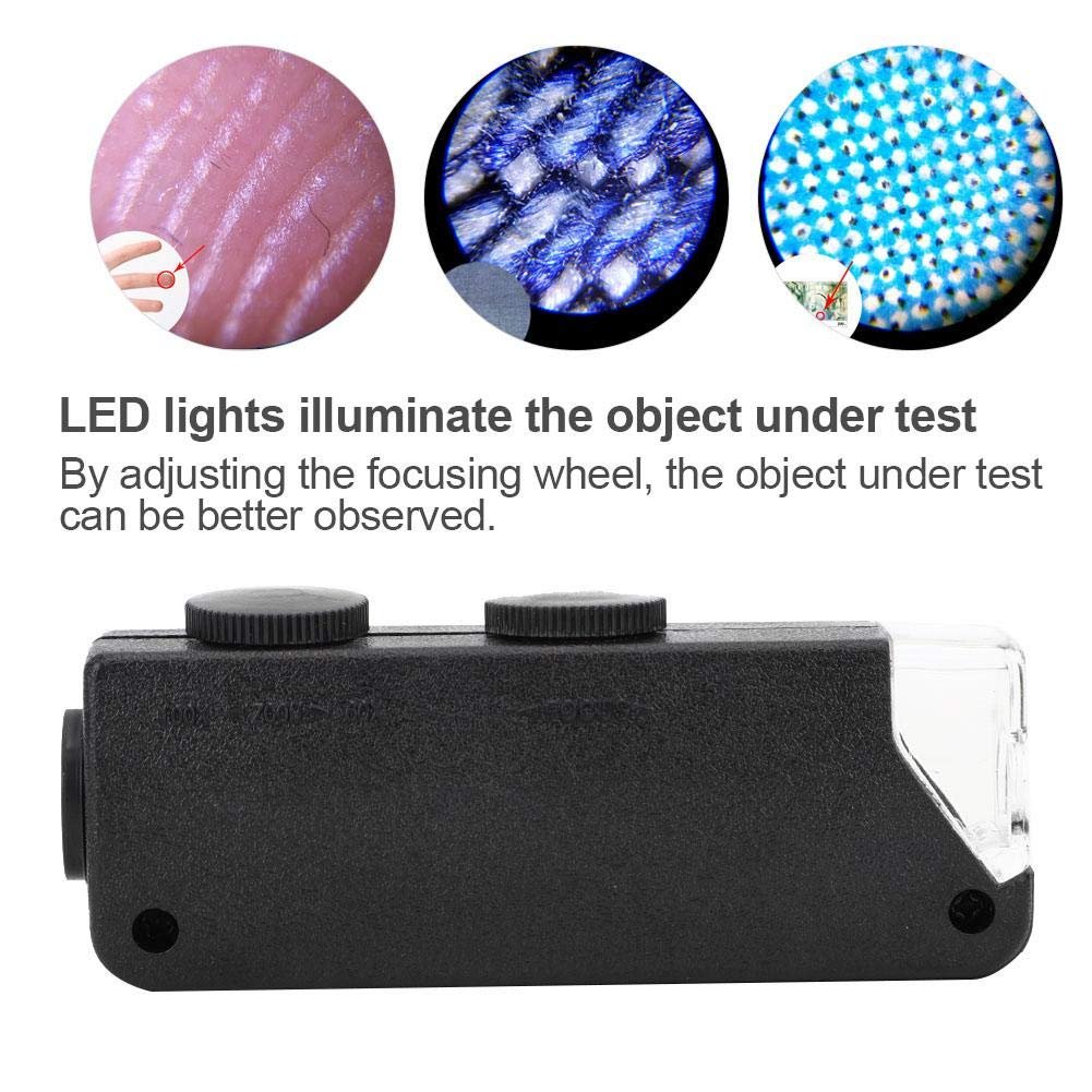 Карманный микроскоп с регулируемой LED подсветкой 60-100X, фото №5