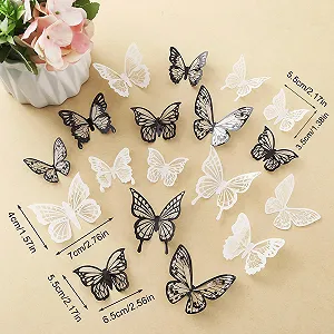 Набір наклейок на стіну 3D Метелики 36 штук Чорний та білий ціна на synthetic.ua - Фото 1 Набір наклейок на стіну 3D Метелики 36 штук Чорний та білий synthetic.ua - Фото 1