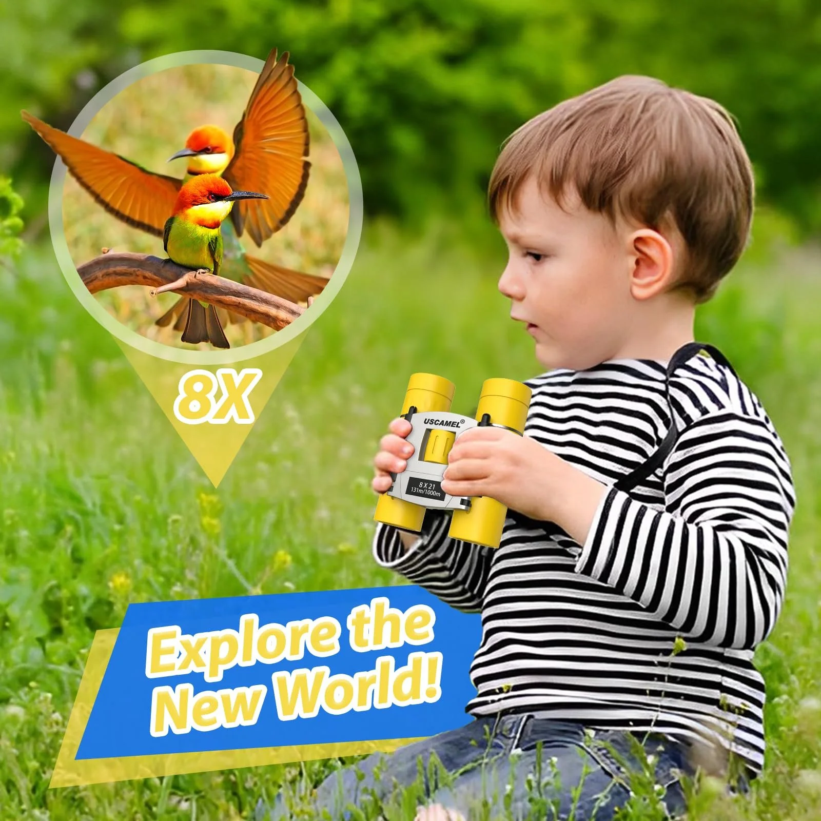 Бінокль USCAMEL 8 x 21 Жовтий, фото №4