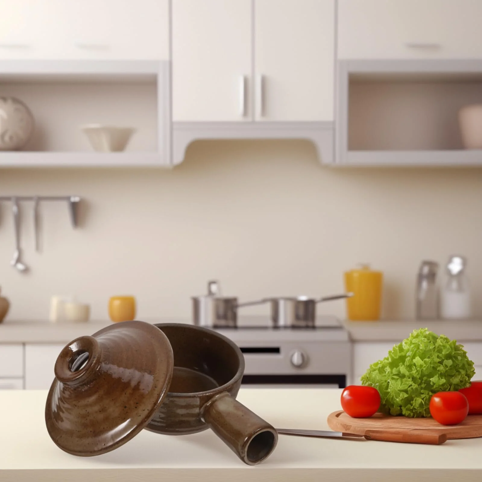 Кастрюля керамическая Toyvian с крышкой термостойкая для супа и риса, фото №4 Кастрюля керамическая Toyvian с крышкой термостойкая для супа и риса, фото №4