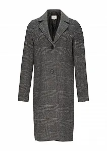 Клетчатое шерстяное пальто - Фото 1