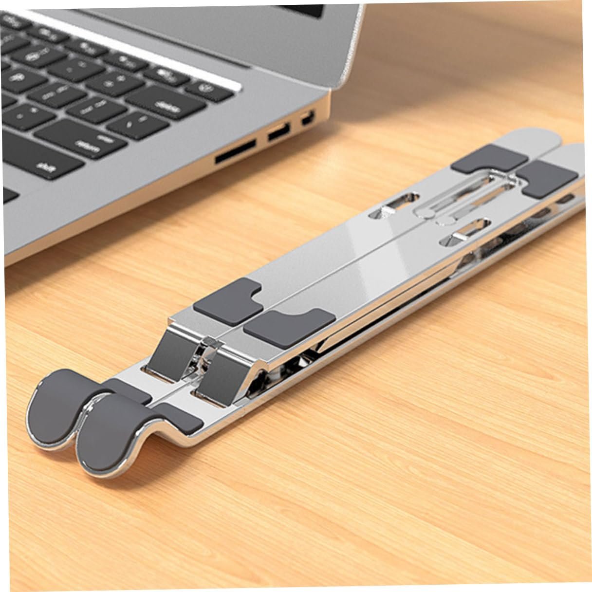 Регулируемая подставка для ноутбука VANZACK из прочного алюминиевого сплава, складная, легкая, портативная подставка для компьютера, совместимая со всеми ноутбуками, фото №7