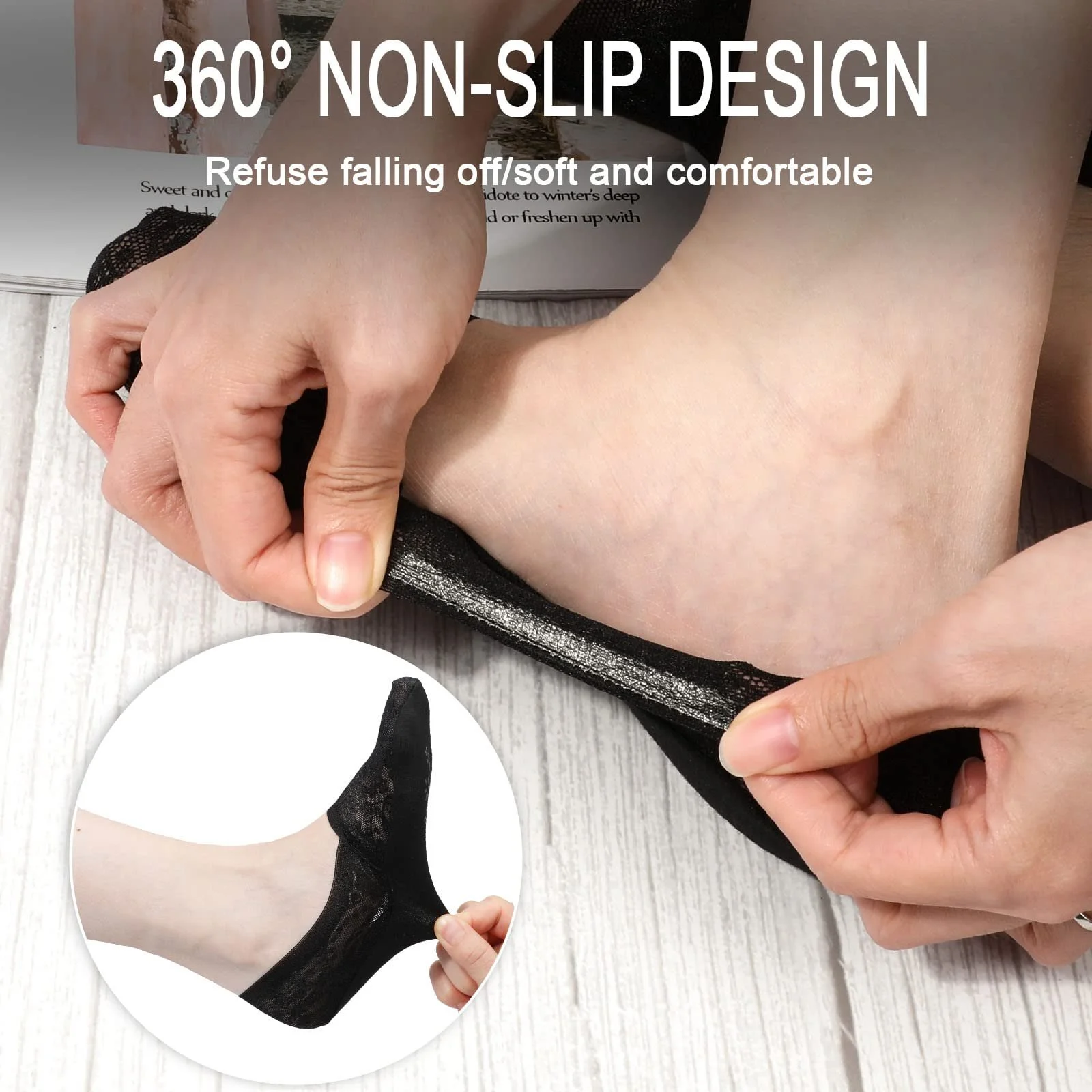 Шкарпетки-слідки TAGVO Мереживні 6 пар, фото №3