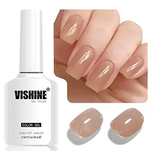 Гель-лак Vishine Прозорий Тілесний Бежевий E044, 16 мл - Фото 1
