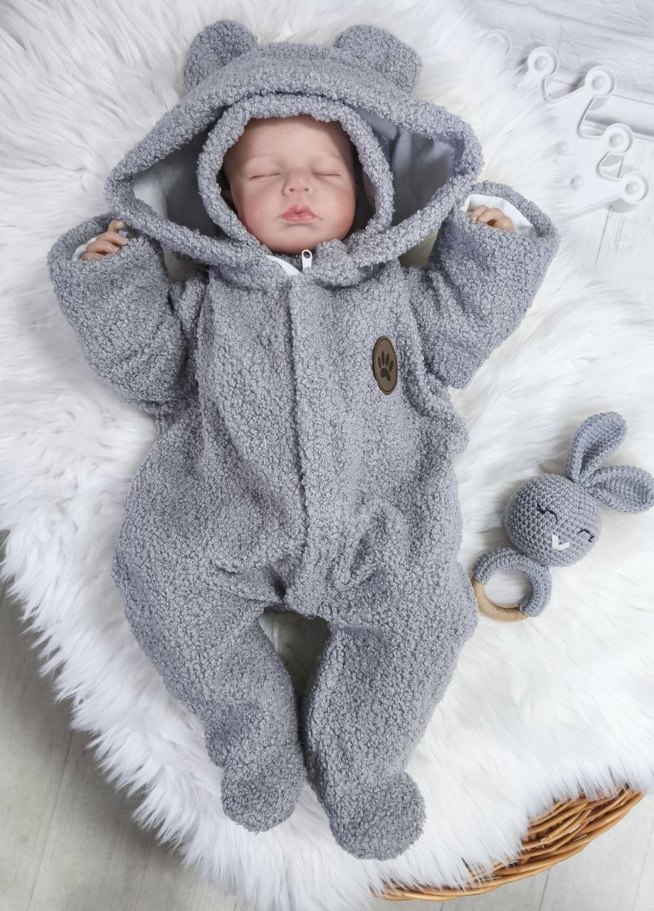 Конверт для новонародженого та людина демісезон Тедді сірий (А00061), фото №2