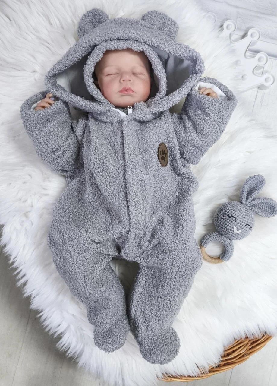 Чоловічок та шапочка тедді 62р сірий, фото №1 Чоловічок та шапочка тедді 62р сірий, фото №1