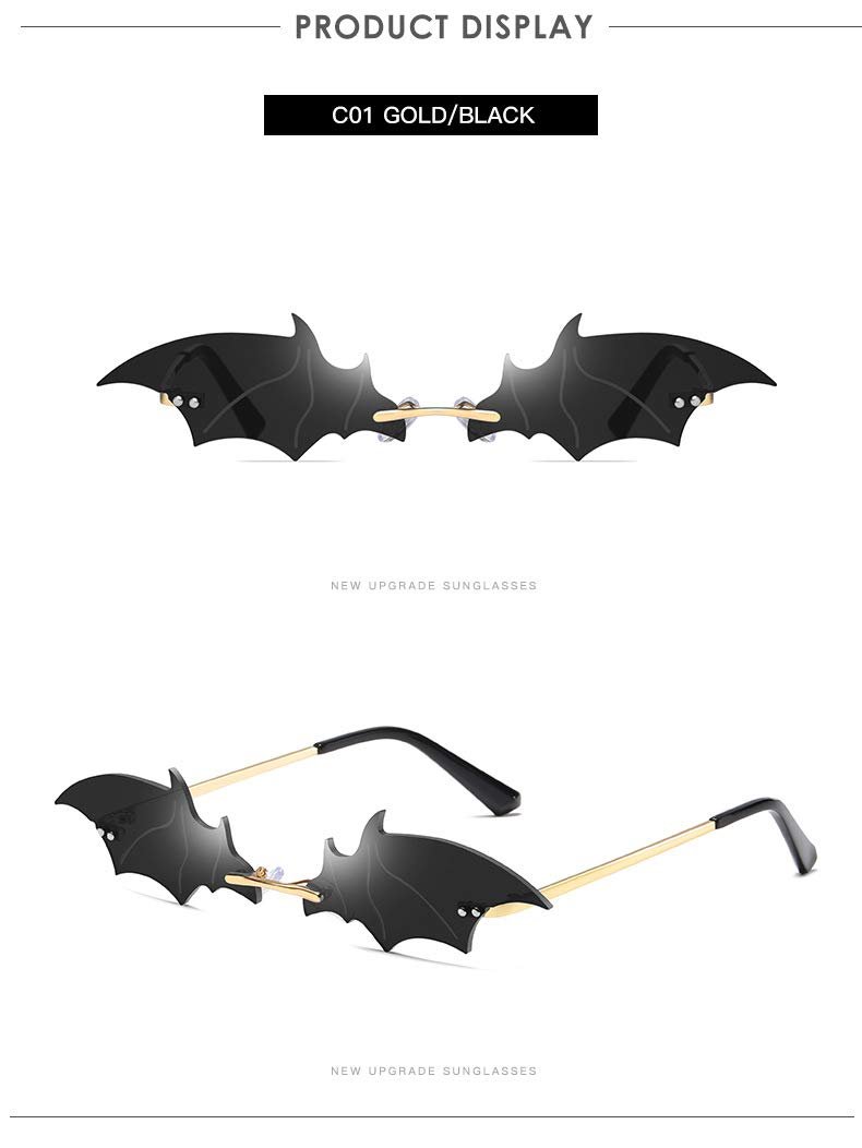 Сонцезахисні Окуляри у формі Кажана Золотий/Чорний, фото №2