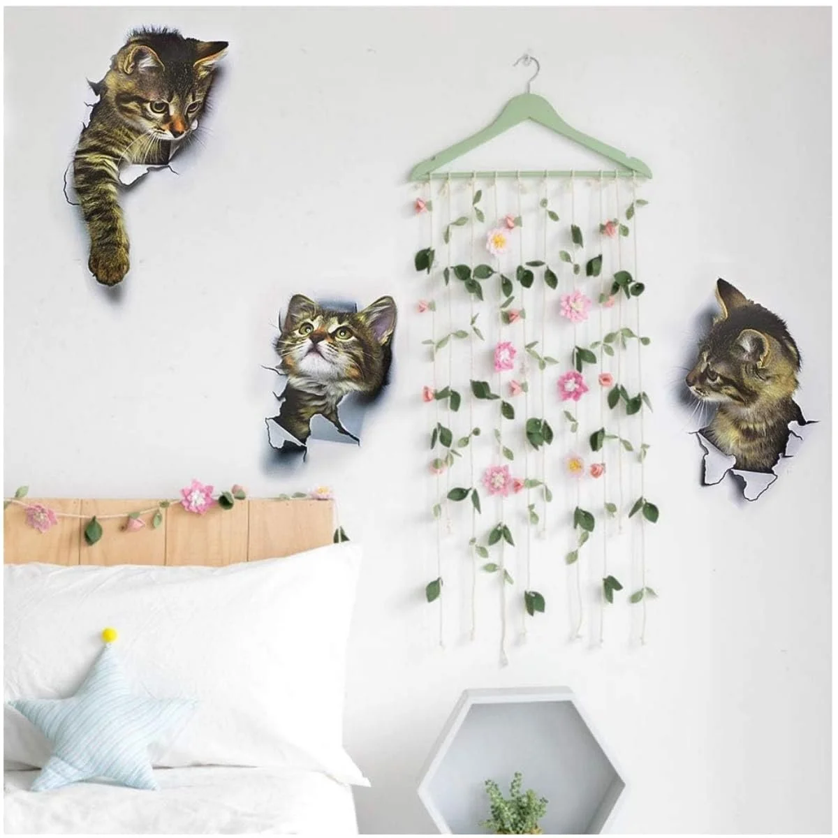 Наклейки на стіну 3D Cat 6 шт., фото №5