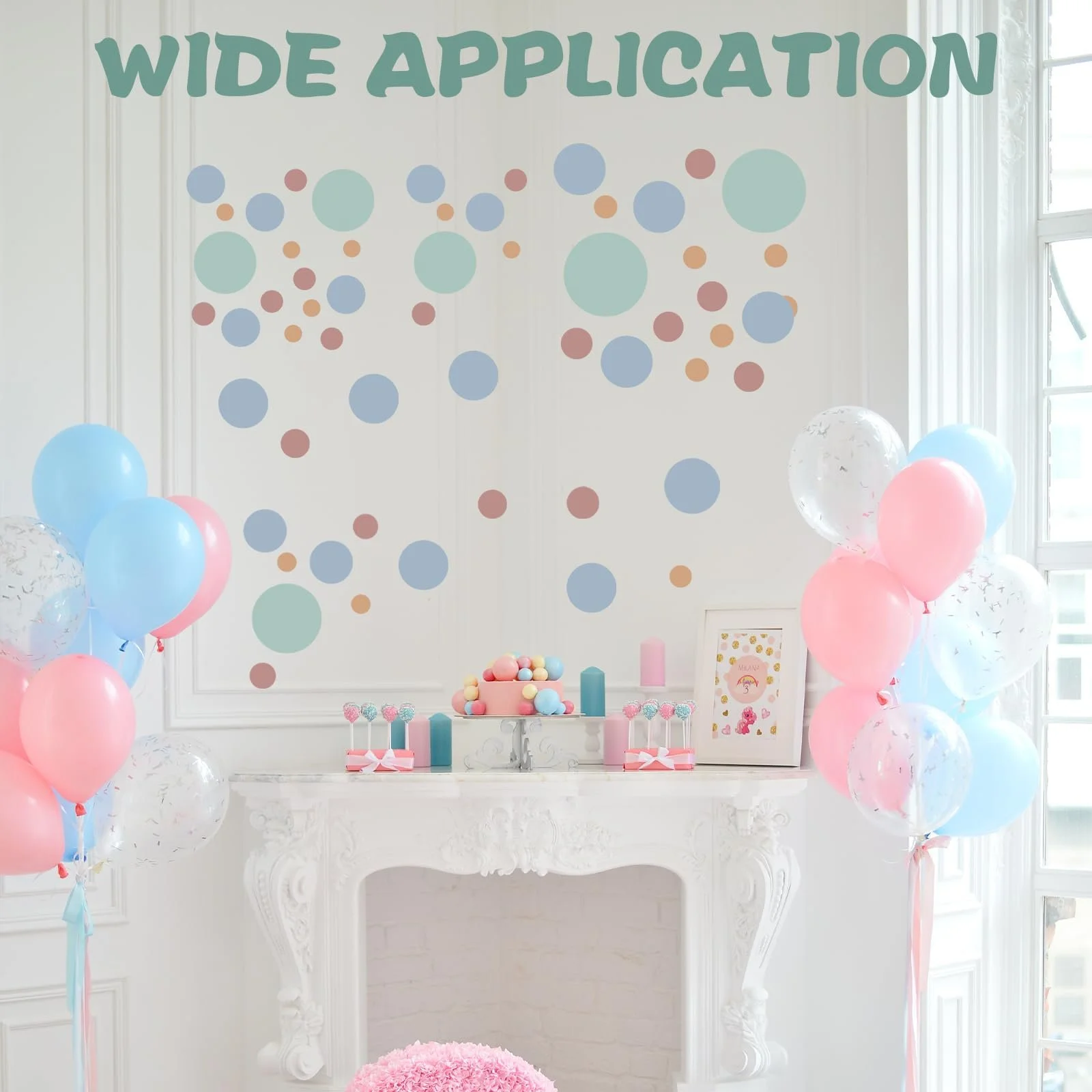 Наклейки на стіну 140 Dots 4 листи 20 x 30 см Pastel Colours, фото №6 Наклейки на стіну 140 Dots 4 листи 20 x 30 см Pastel Colours, фото №6