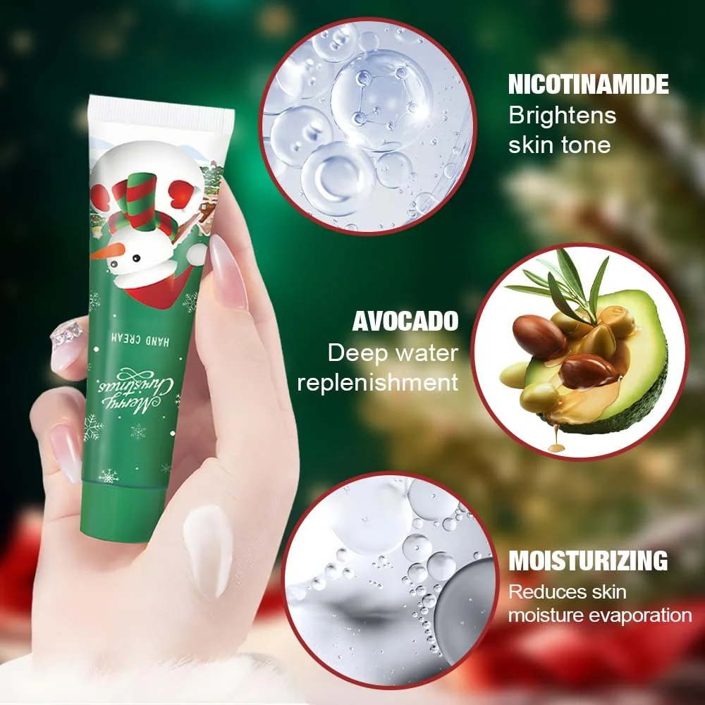 Крем для рук Christmas, Міні набір різдвяних кремів для рук, Набір з 3 шт, фото №2