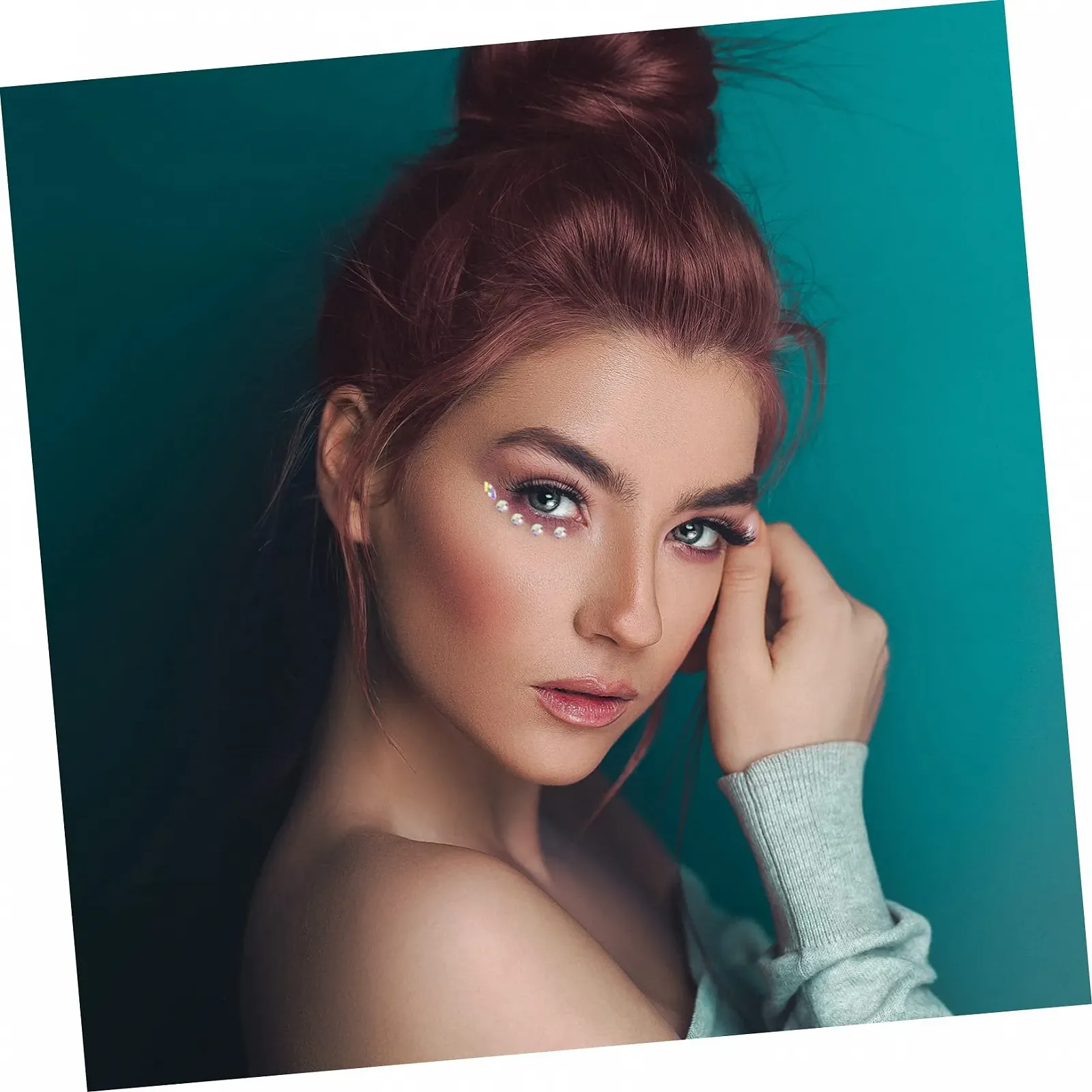 Наклейки для лица POPETPOP 6 листов Блестящие самоклеящиеся стразы для макияжа для фестивалей Костюмированные вечеринки и свадьбы Разнообразные дизайны для глаз Лица и тела, фото №6