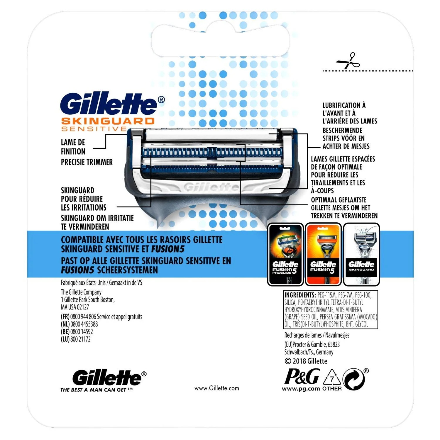 Сменные лезвия Gillette Skin Guard Sensitive для мужчин 4 шт., фото №6 Сменные лезвия Gillette Skin Guard Sensitive для мужчин 4 шт., фото №6