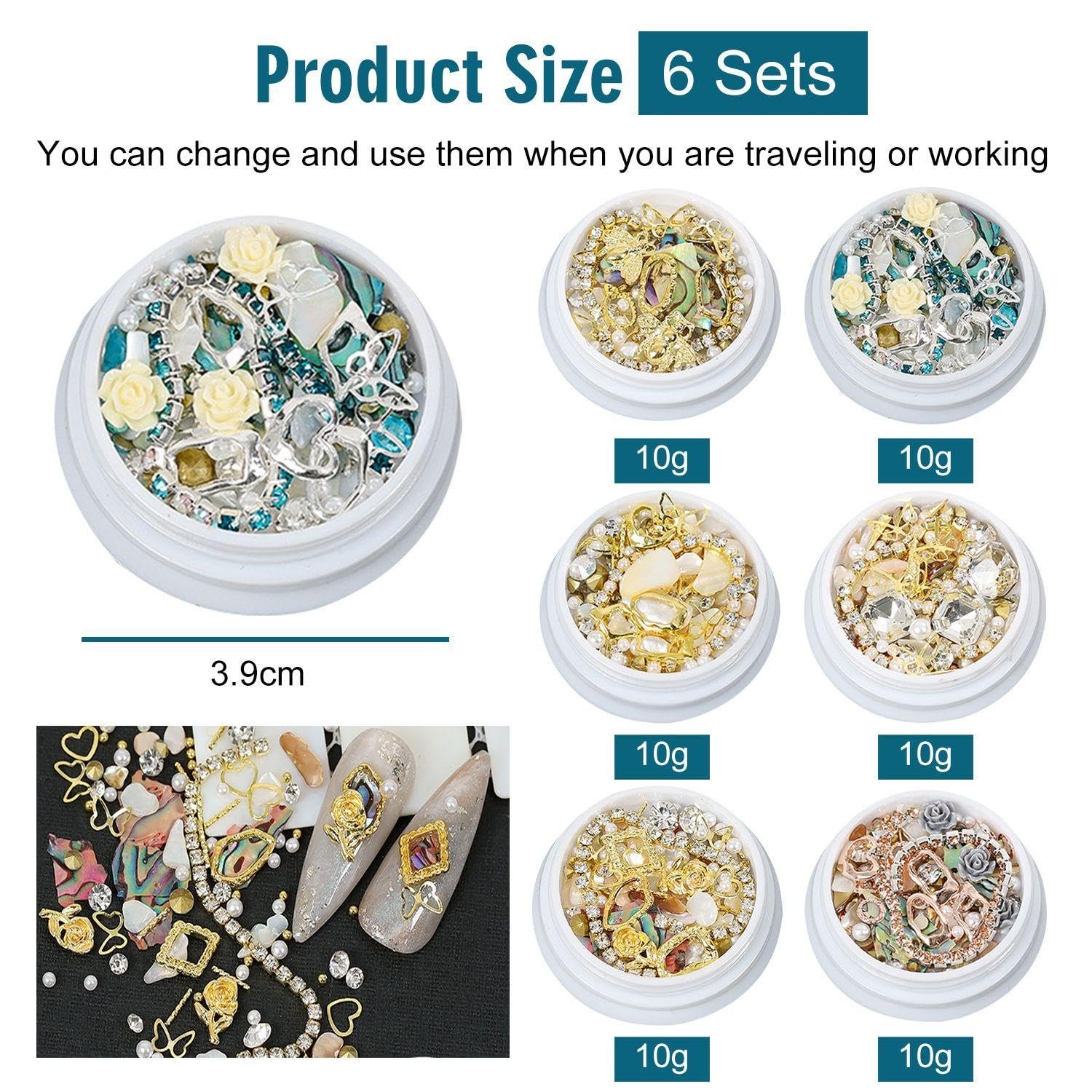 Украшения для ногтей 6 коробок, Креативные 3D аксессуары, Очаровательные и модные, Смешанные с разными стилями, DIY украшения для ногтей, фото №2 Украшения для ногтей 6 коробок, Креативные 3D аксессуары, Очаровательные и модные, Смешанные с разными стилями, DIY украшения для ногтей, фото №2