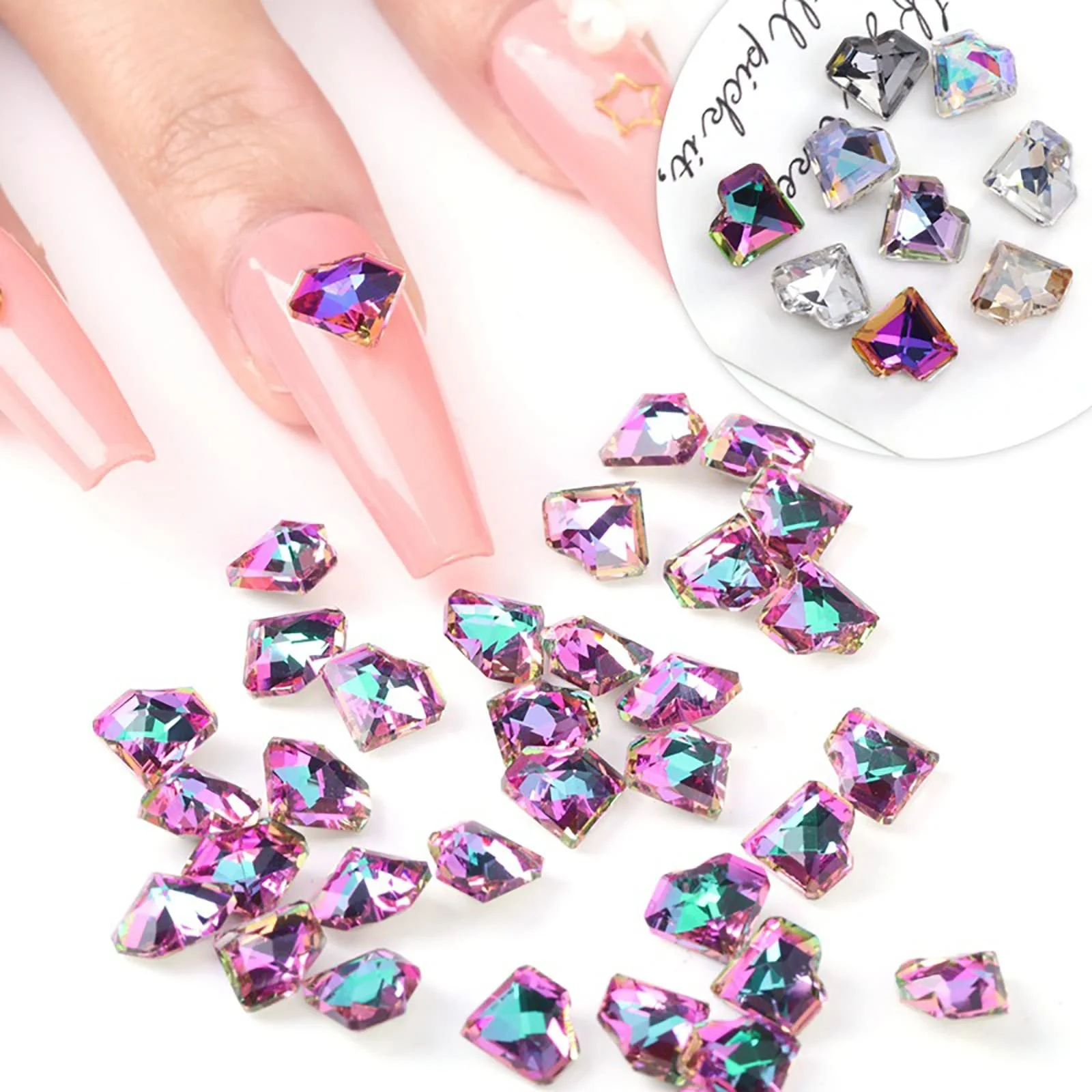 Стрази для нігтів DIY 3D Декорація Блискучі 50 шт., фото №4