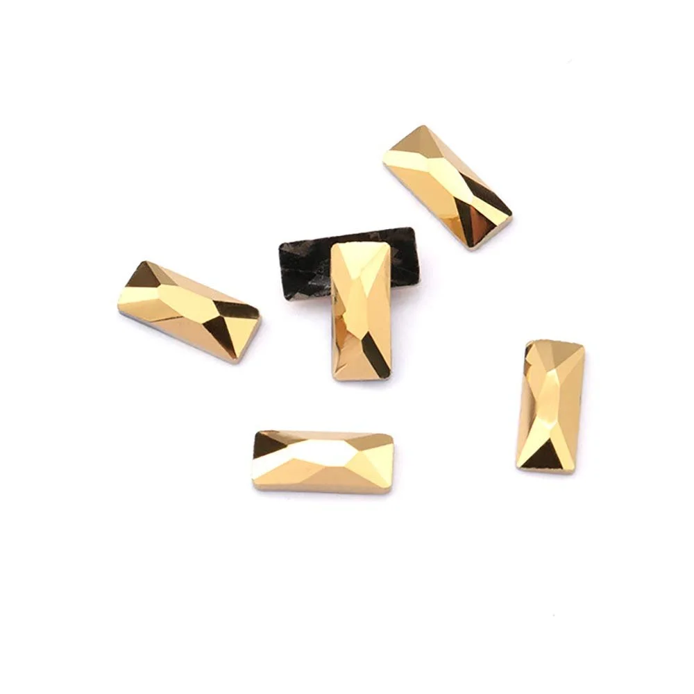 Стразы для ногтей Микро-бриллиант Кристаллы Смешанные цвета Блестящие Золотые 3 x 7 мм, 100 шт, фото №1