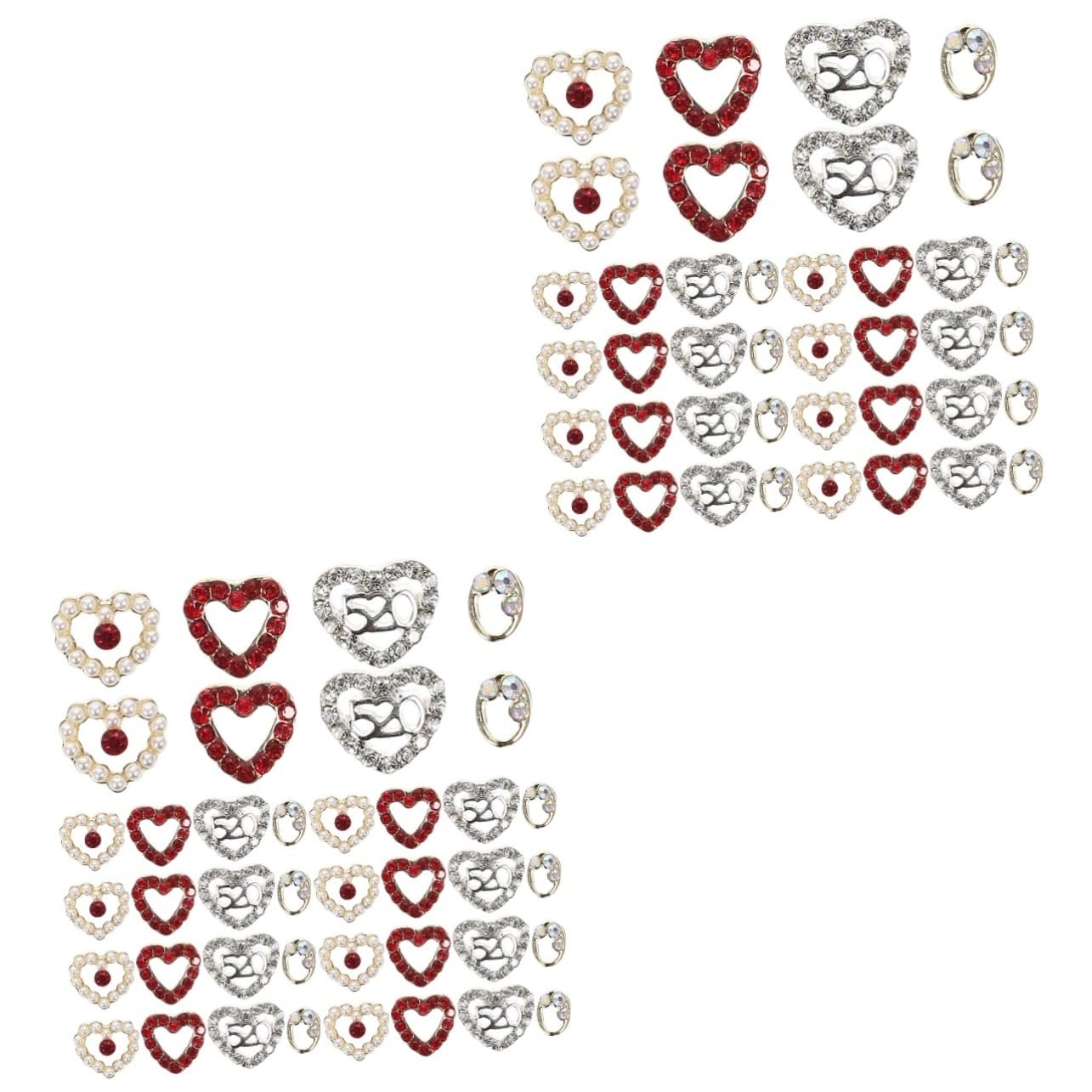 ABOOFAN 80 шт Прикраса для нігтів Серцеподібні діаманти, фото №1