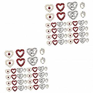 ABOOFAN 80 шт Прикраса для нігтів Серцеподібні діаманти - Фото 1