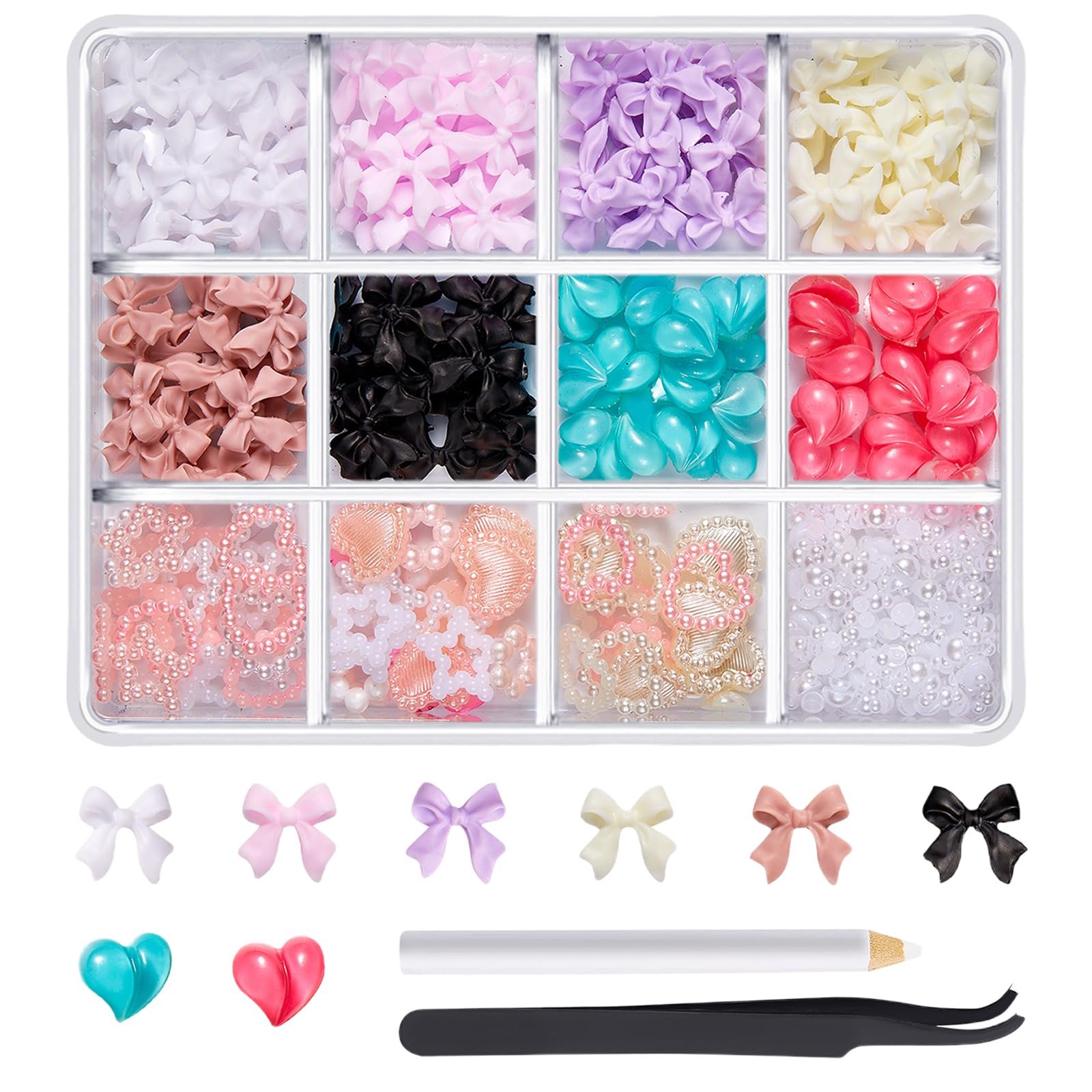 Стрази для нігтів 3D, 1 коробка з шармами, смола, фото №1 Стрази для нігтів 3D, 1 коробка з шармами, смола, фото №1