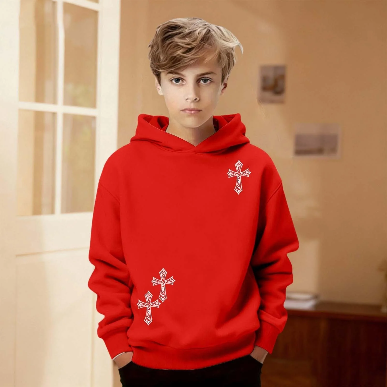 Пуловер для мальчиков с принтом 67, серии Sweaters, модель 152, размеры 140, 164, 176, 134, 158, фото №3