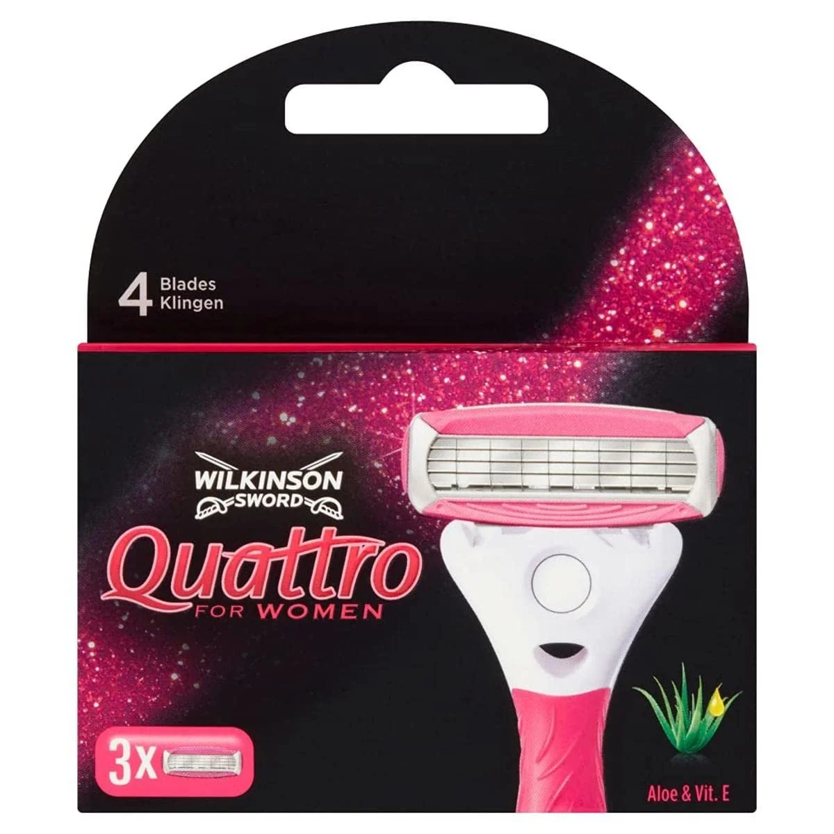 Сменные кассеты для бритья женские Wilkinson Sword Quattro for Women Aloe & Vit. E 3 шт., фото №1 Сменные кассеты для бритья женские Wilkinson Sword Quattro for Women Aloe & Vit. E 3 шт., фото №1