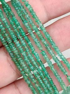 Бусины из натурального изумруда, граненые рондели, 2-2.5 мм, нить длиной 15 см, ожерелья, браслета - Фото 1