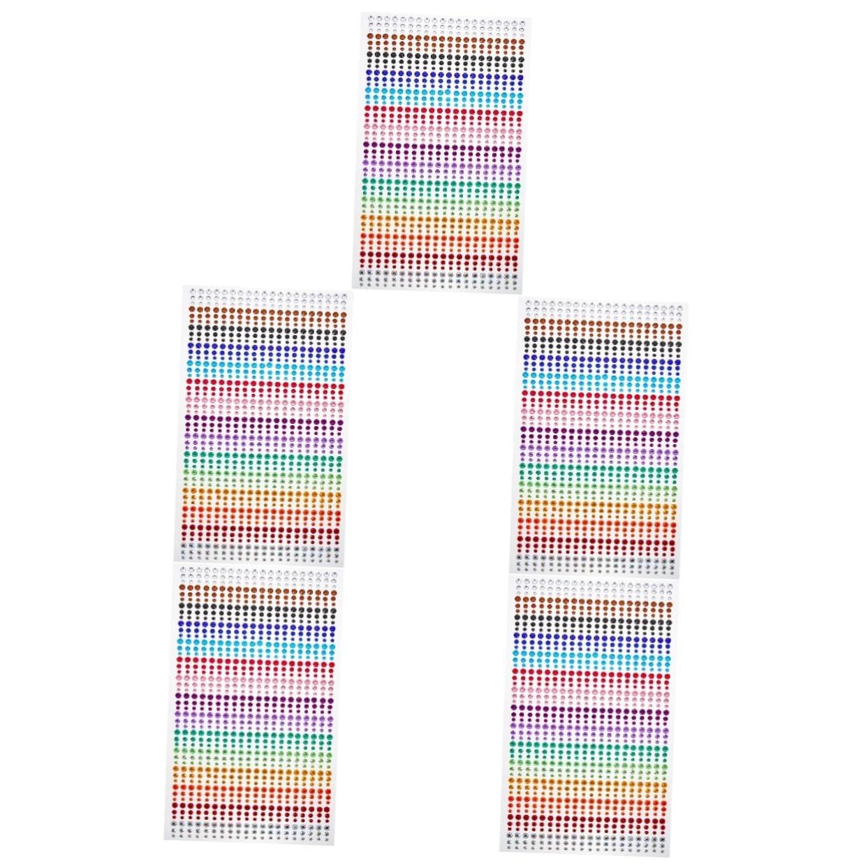 Наклейки Beavorty 5 листов Самоклеящиеся Цветные Стразы, фото №1